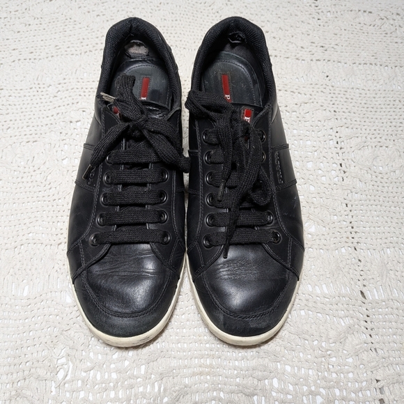 Prada Other - Prada Black Leather Men's Sneakers Prada Size 7 1/2 US 8 1/2